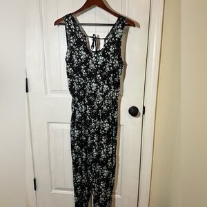 Exist Black and Blue Floral jumpsuit
